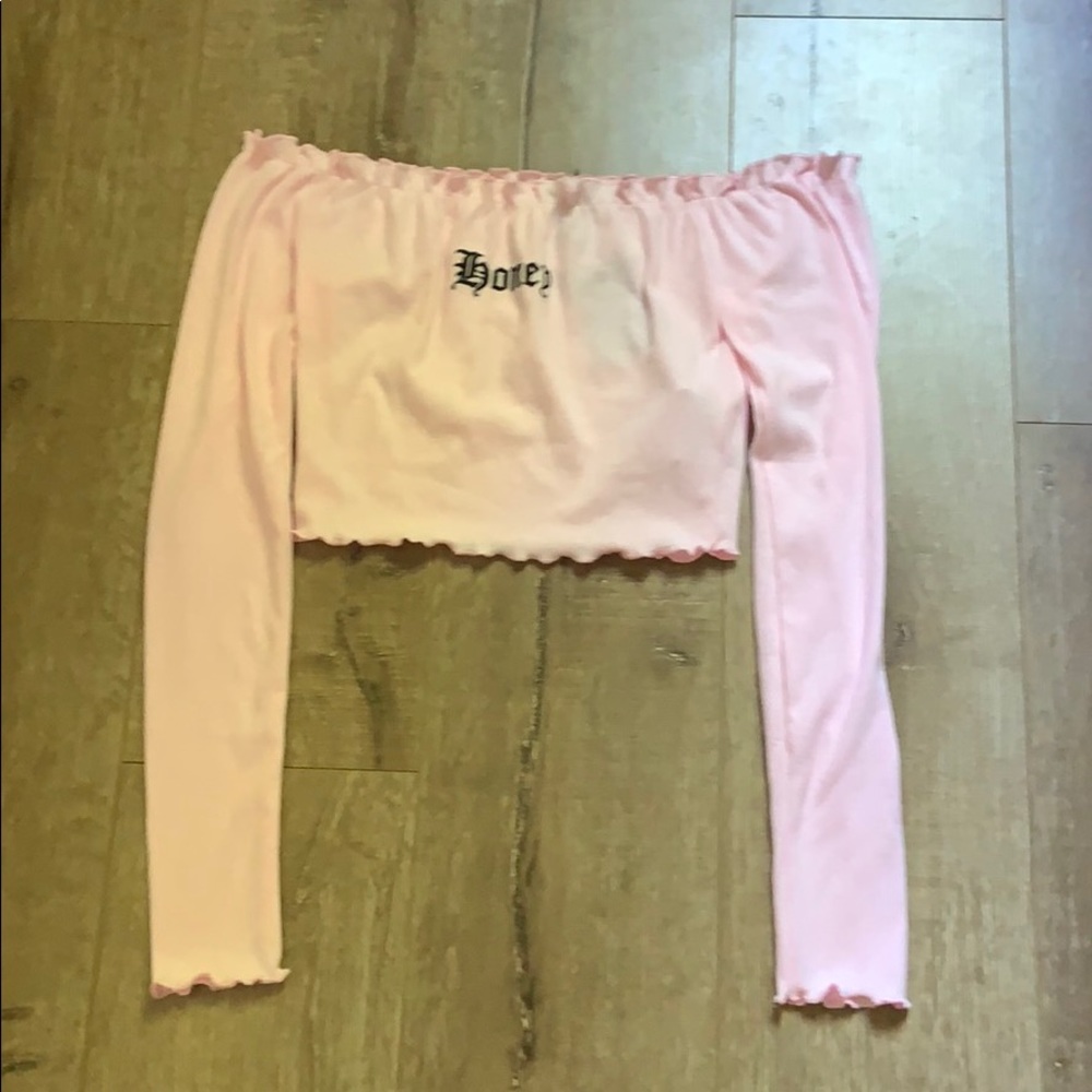 pink crop top